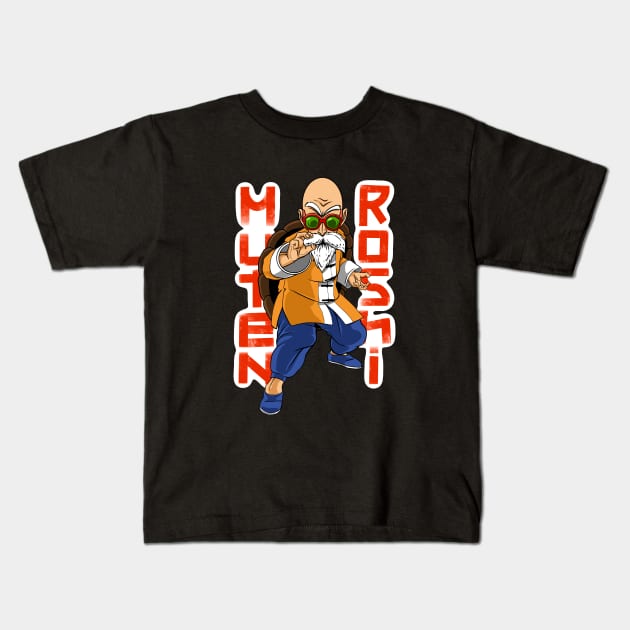 Muten Roshi, the kung fu master of Kame island Kids T-Shirt by BrokenSpirit